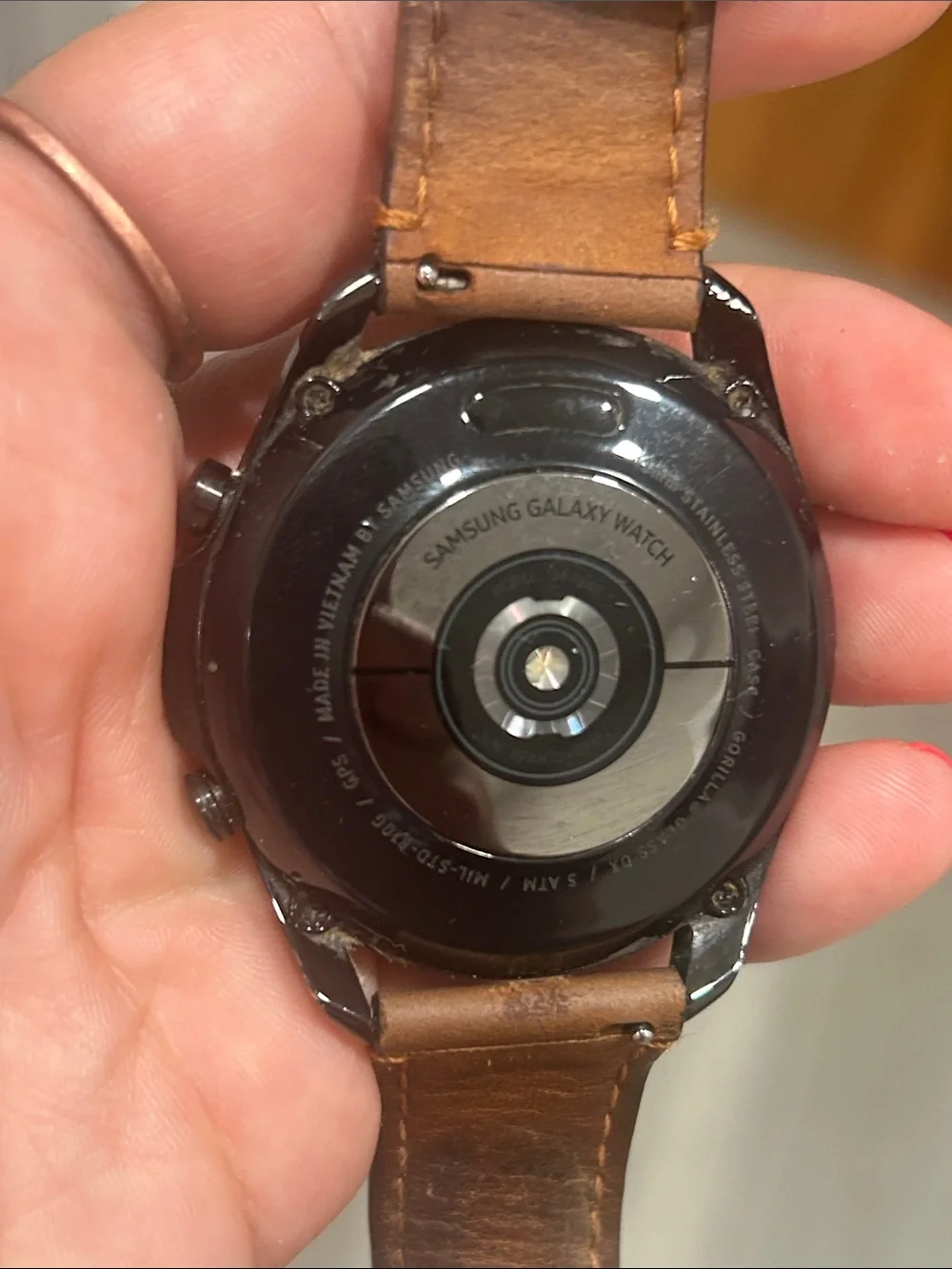 Samsung Galaxy Watch 45 mm Stainless Steel case - Brown Band